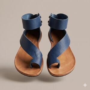 Cliff Dweller Womens 7 Boho Artsy Minimalist Sustainable‎ Wrap Toe Loop Sandals